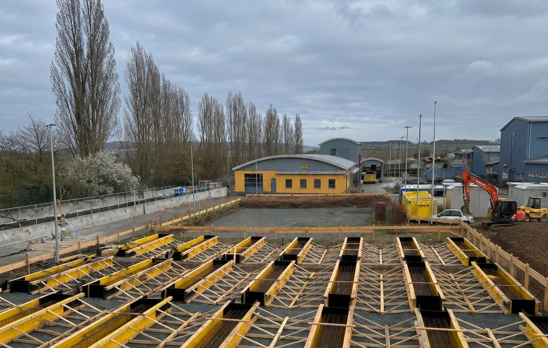 Baustelle von Pfeiler Bau in Gießen